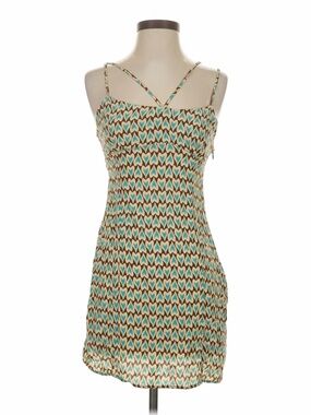 Brown and Teal Heart pattered festival dress 
 ~ 70s inspired